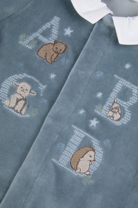 Pajamas - Blue thunderstorm Velvet Embroidered - Image principale