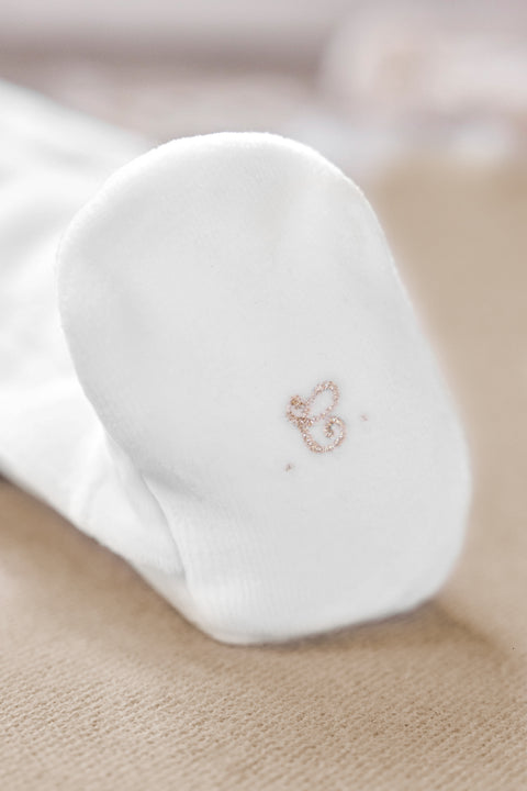Pyjama - Ecru velours kraag met ruches - Image principale