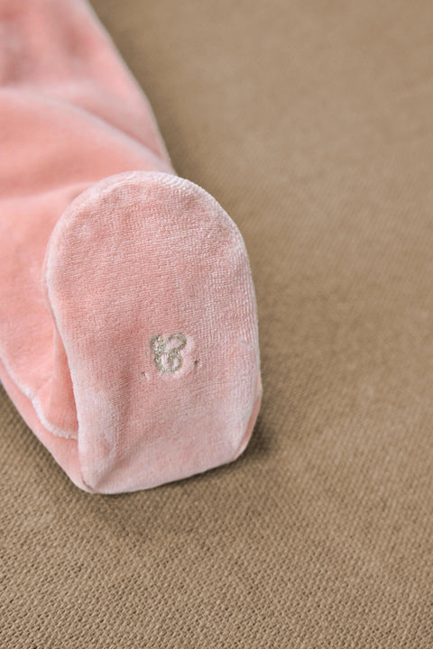 Pyjama - Perzik velours kraag met ruches - Image principale