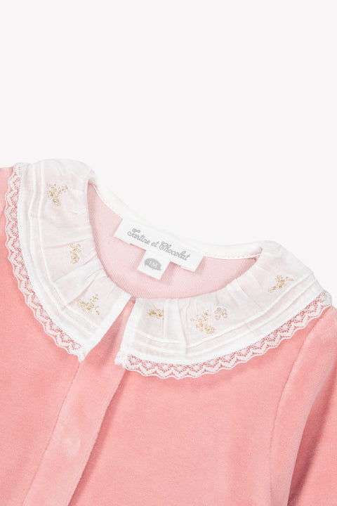 Pyjama - Pêche velours col volanté - Image principale