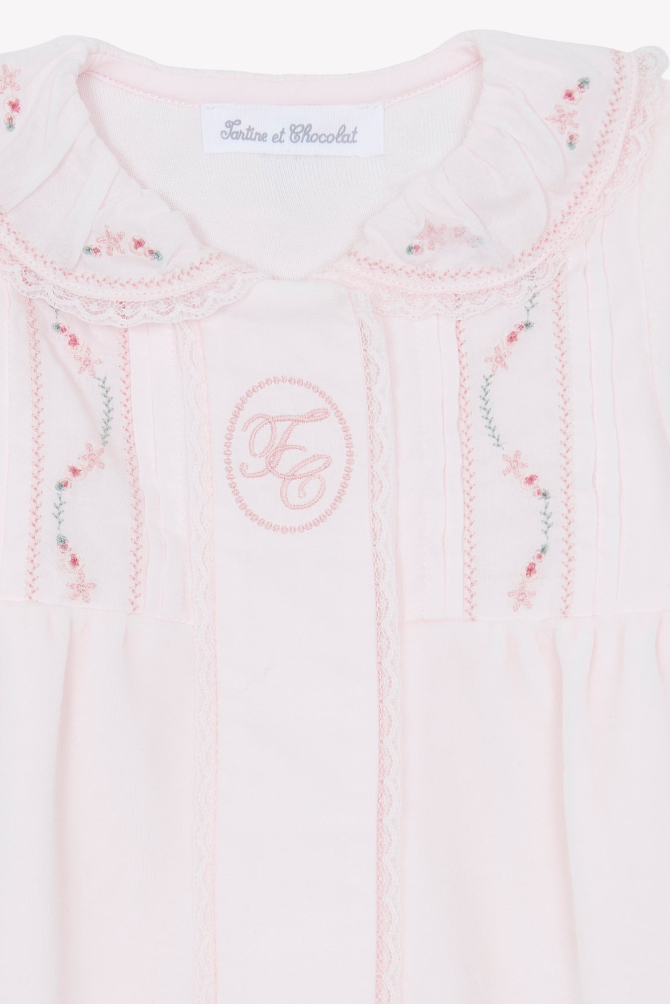 Pyjama - Rose pâle velours écusson TC
