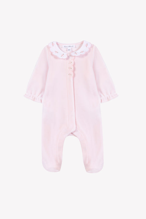 Pijama - Rosa Terciopelo Cuello Peter Pan Festoneado - Image principale