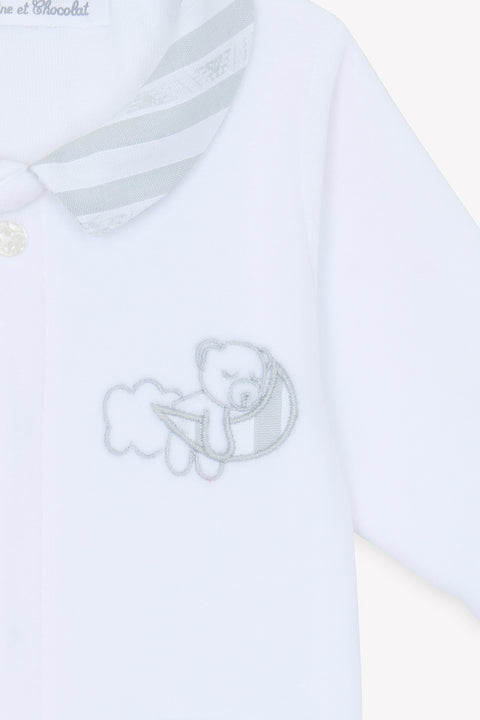 Pyjama - Gris chiné velours rayures grises - Image principale