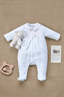 Pyjama - Bleu ciel velours brodé