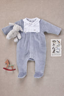 Pajamas - Blue thunderstorm Velvet Embroidered