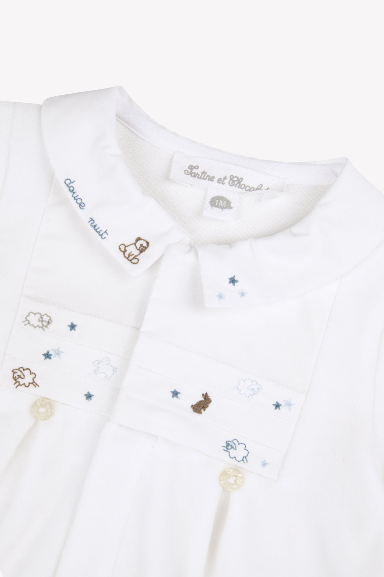 Pajamas - White Velvet White Embroidered