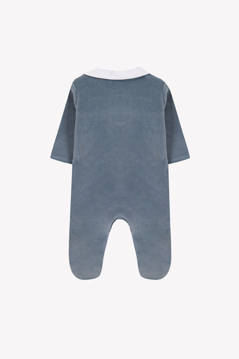 Pajamas - Blue thunderstorm Velvet Embroidered - Image principale