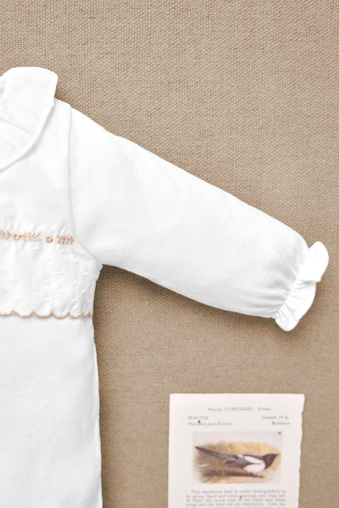 Pajamas - White cotton Scalloped - Image principale