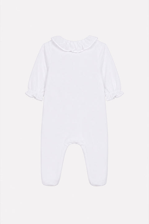 Pajamas - White cotton Scalloped - Image principale