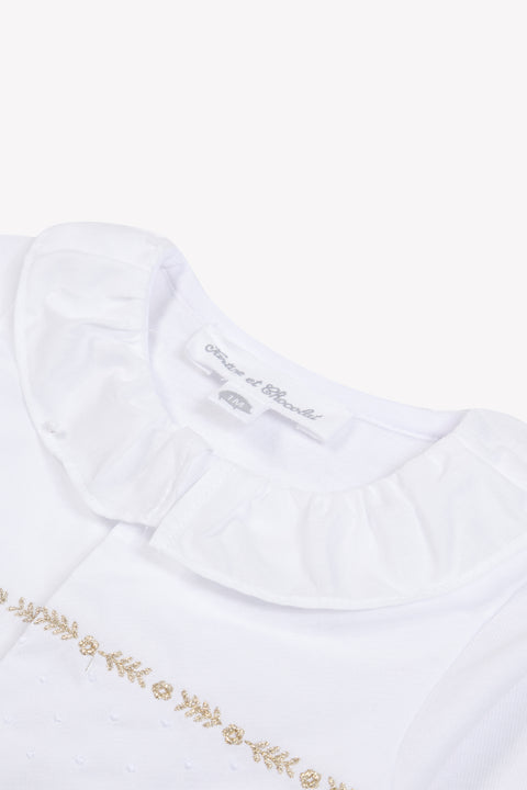 Pajamas - White cotton Scalloped - Image principale
