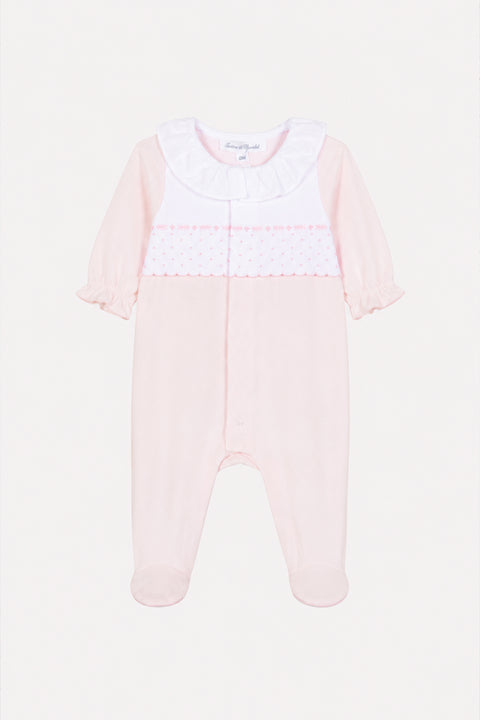 Pijama - Rosa pálido algodon Cuello Peter Pan reunidos - Image principale
