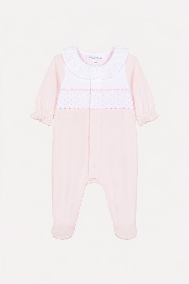 Pajamas - Pale pink cotton Peter pan collar gathered - Image principale
