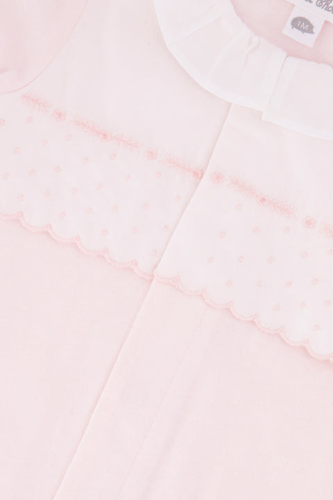 Pajamas - Pale pink cotton Peter pan collar gathered - Image principale