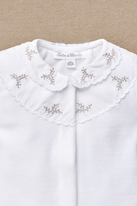 Pajamas - White Velvet Embrodery - Image principale