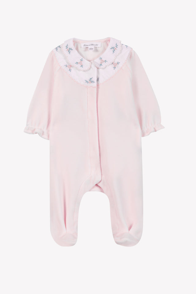 Pajamas - Pale pink Velvet Embrodery - Image principale