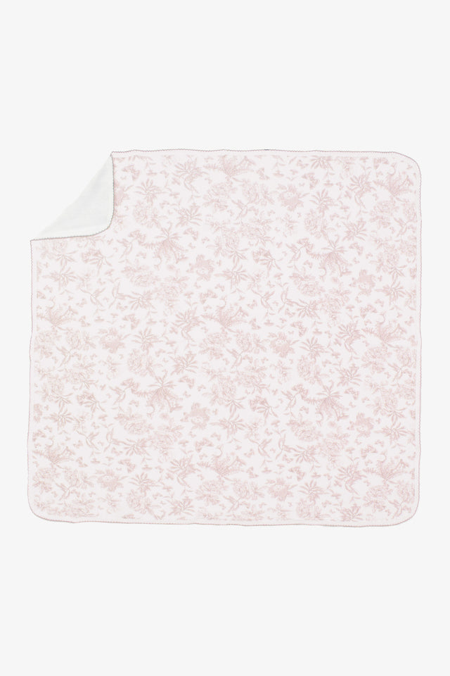 Plaid - Rose coton inspiration toile de jouy - Image principale
