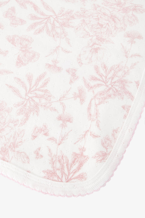 Plaid - Rose coton inspiration toile de jouy - Image principale