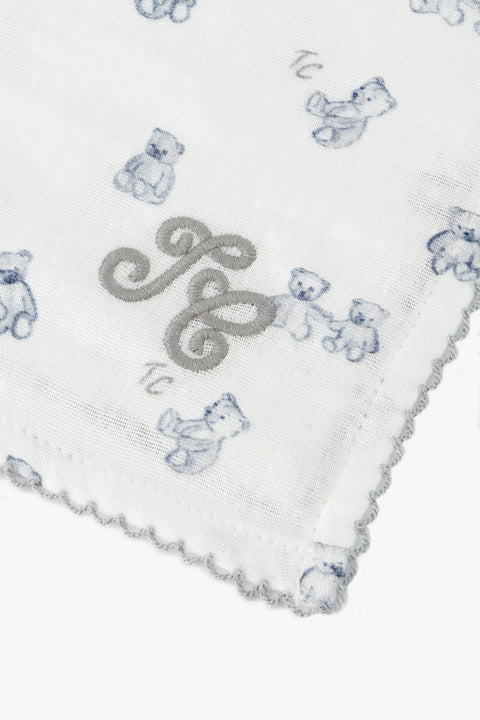Lange - Ecru coton imprimé ourson - Image principale