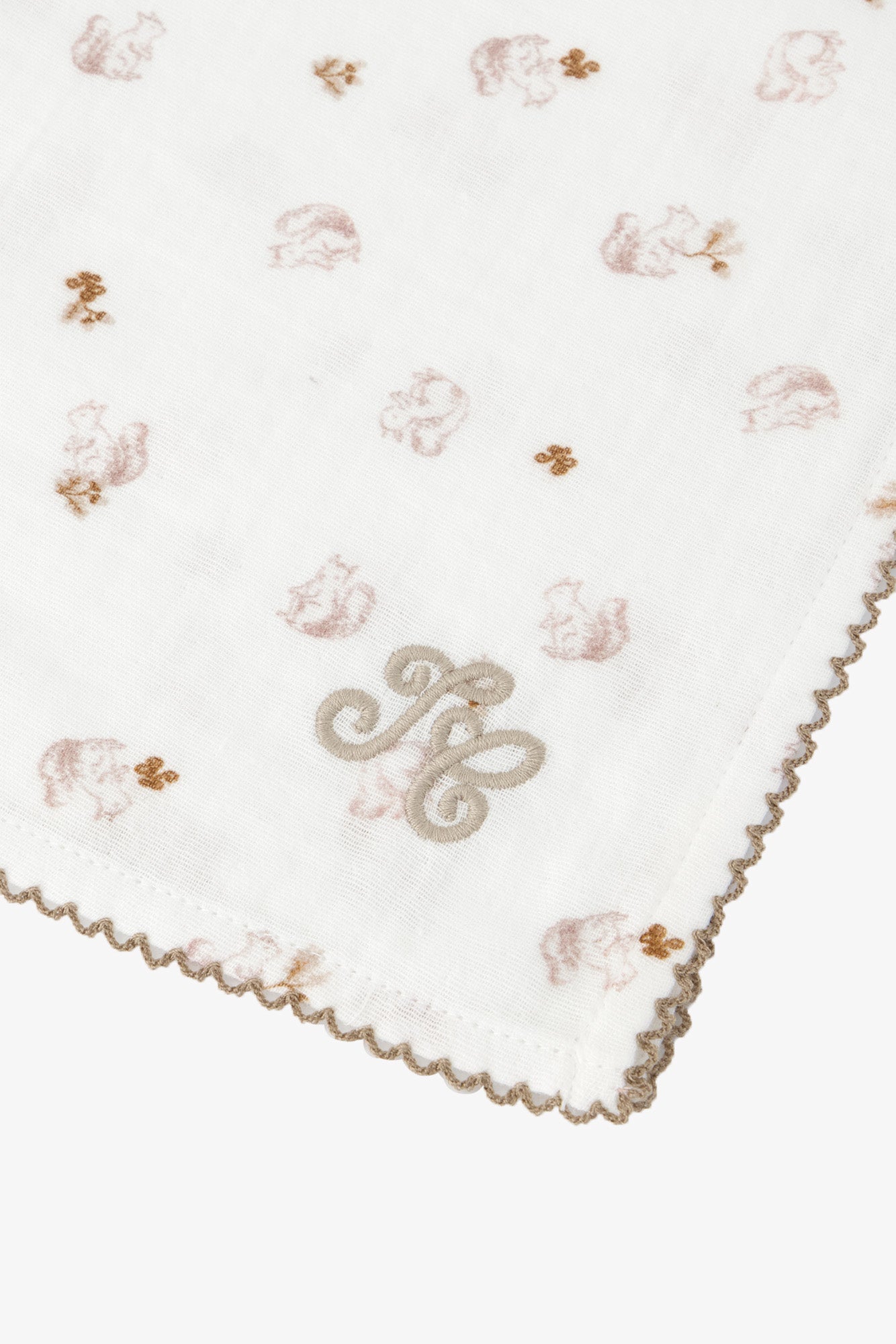Lange - Beige clair coton imprimé écureuil