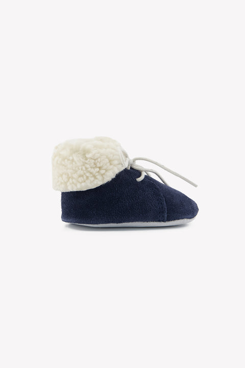 Chaussures - Marine cuir imitation fourrure - Image principale