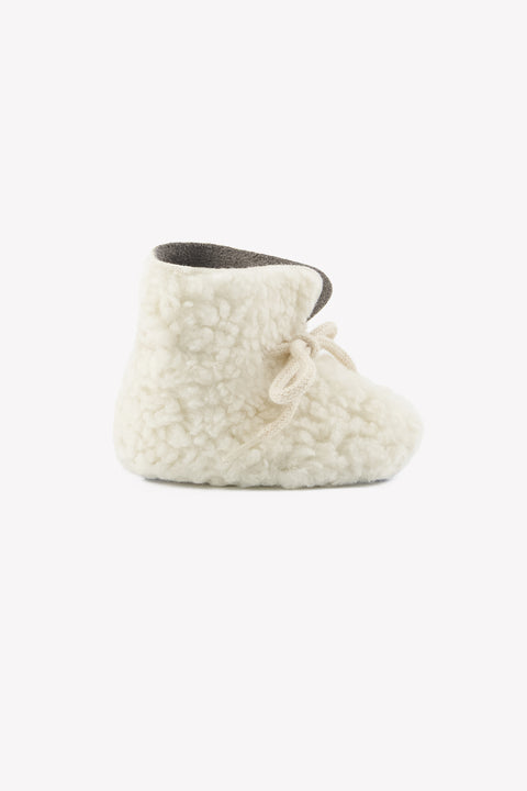 Chaussures - Ecru coton imitation fourrure bouclée - Image principale