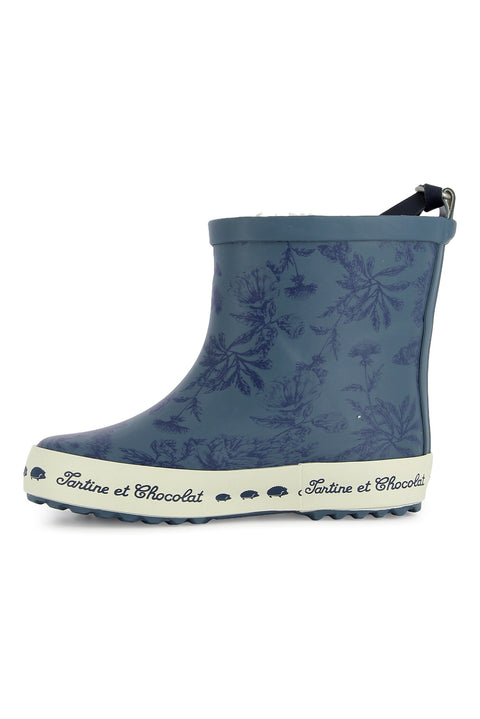Bottes de pluie - Marine imprimé inspiration Toile de Jouy - Image principale