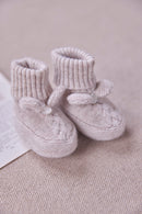 Slippers - Beige heather Wool Cashmere Knitwear braided