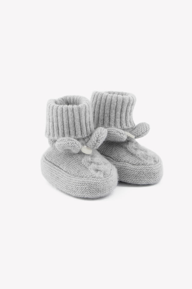 Slippers - Grey heather Wool Cashmere Knitwear braided - Image principale