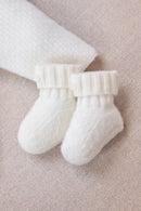 Chaussons - Ecru cachemire tricot