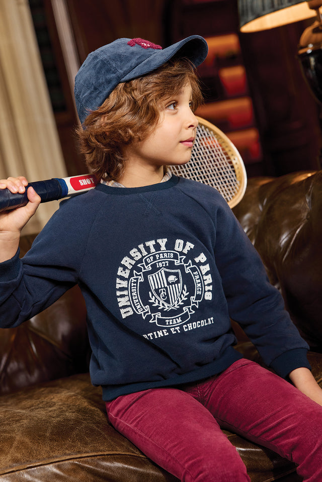 Sweater - Navy cotton Embrodery university of paris - Image principale