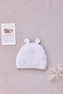 Bonnet - Ecru laine cachemire petit ours