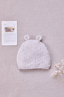 Bonnet - Beige chiné laine cachemire petit ours