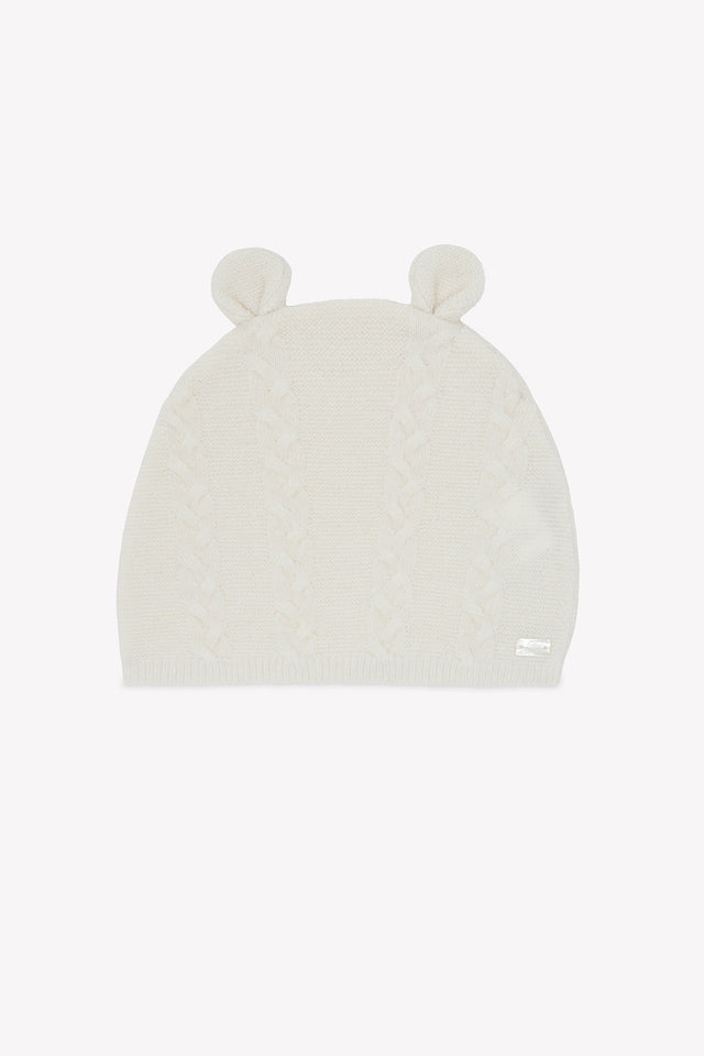 Beanie - Ecru Wool Cashmere little bear - Image principale