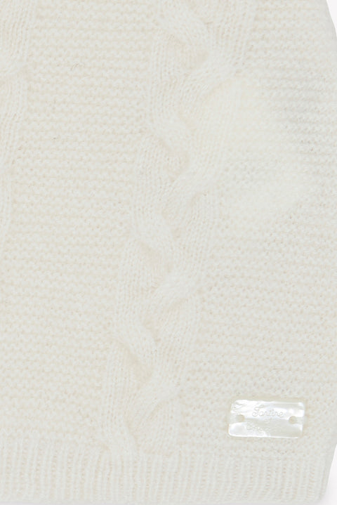 Beanie - Ecru Wool Cashmere little bear - Image principale