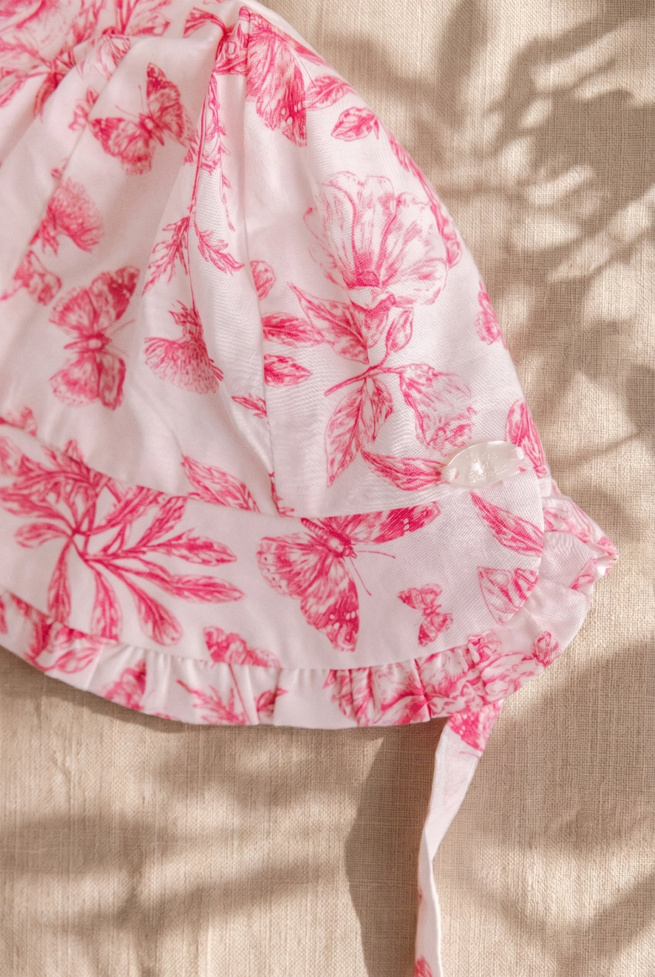Bob- Rosa cotone stampato d'ispirazione toile de jouy
