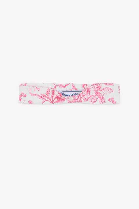 Bandeau - Rose coton imprimé inspiration toile de jouy - Image principale