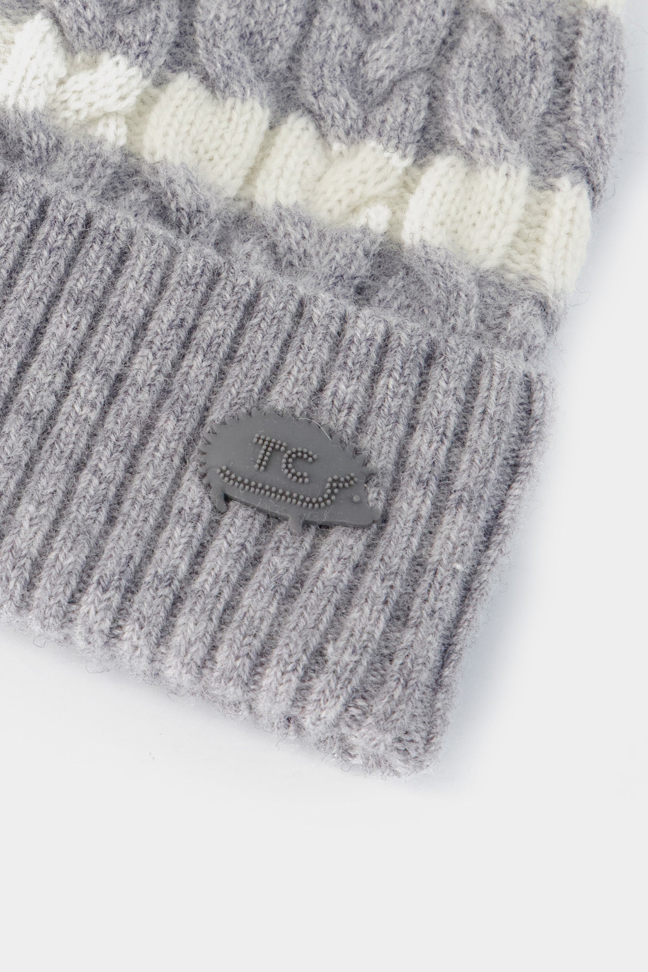 Gorro - Gris brezo Punto acanalado Rayas