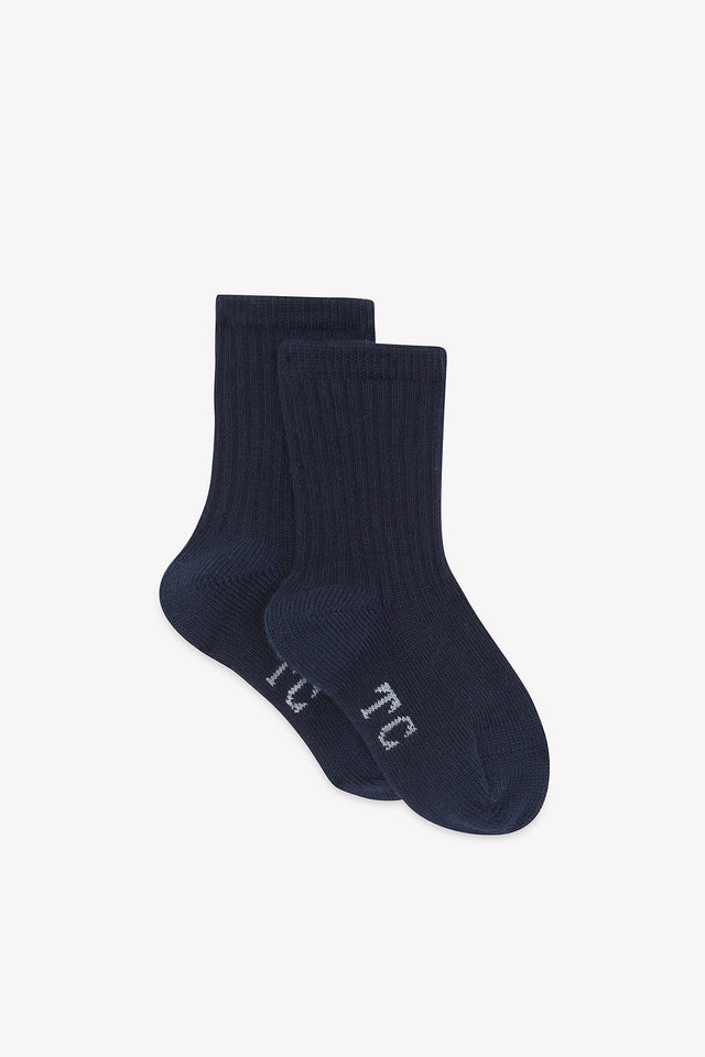 Chaussettes - Marine coton côtelées - Image principale