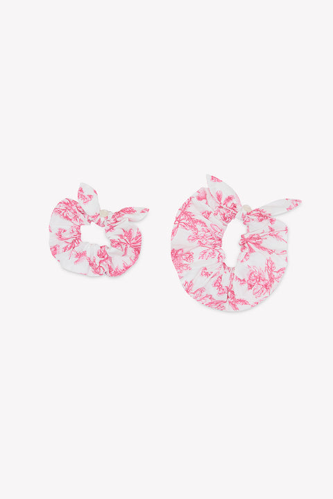 Chouchou - Rose coton imprimé inspiration toile de jouy - Image principale
