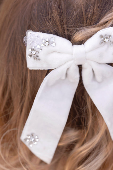 Barrette - Ecru velours sequins - Image principale