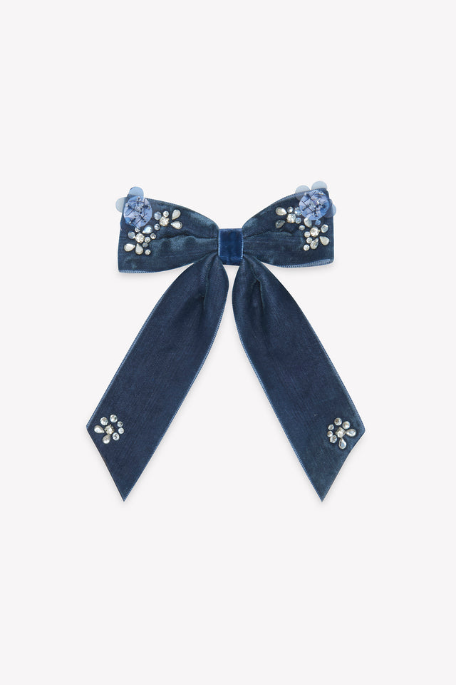 Hair slide - Navy Velvet Sequins - Image principale