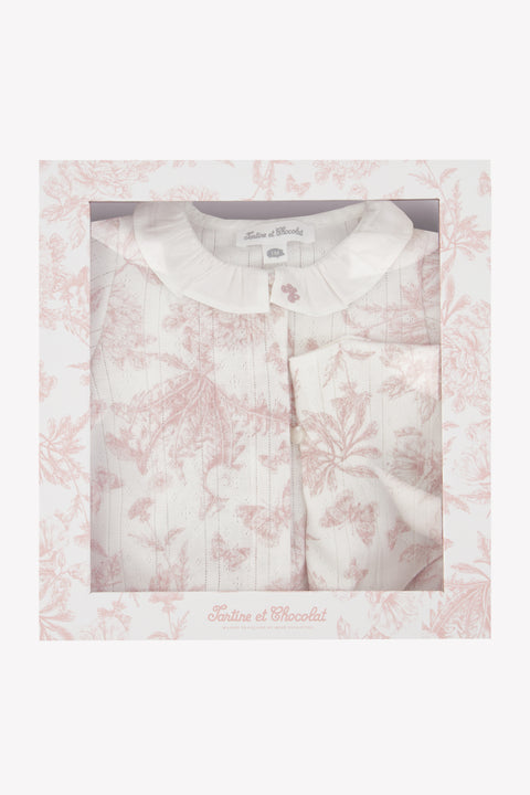 Coffret - Blush pyjama et bavoir toile de jouy - Image principale