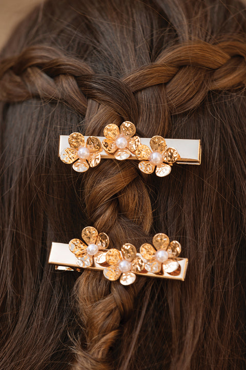 Barrette - Or fleurs - Image principale