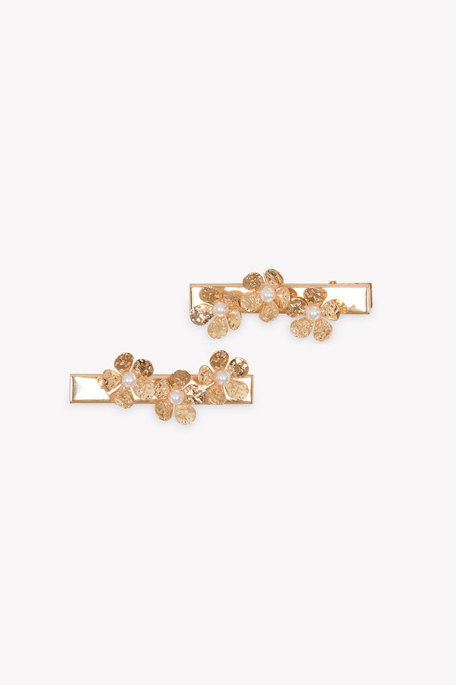 Hair slide - Gold flowers - Image principale