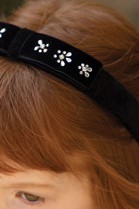 Serre-tête - Noir velours sequins - Image principale