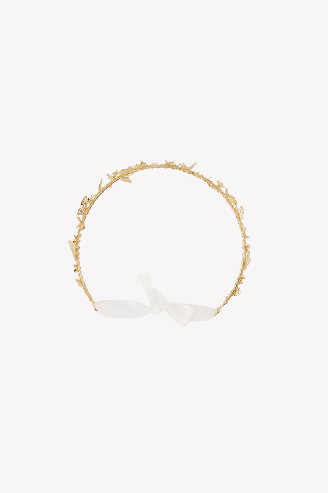 Fascia per capelli - Cotone stampato oro Liberty treccia - Image principale