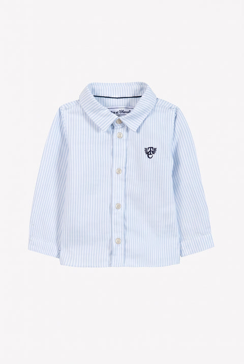 Shirt - Sky blue cotton Stripes - Image principale