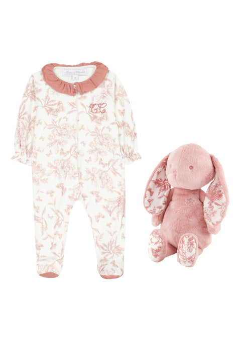 Coffret - Imprimé inspiration Toile de jouy rose - Image principale