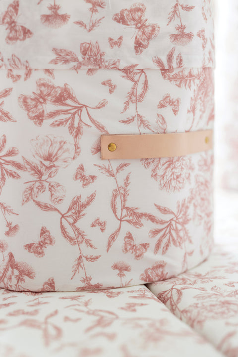 Grande panière toile de jouy rose - Mèzamé x Tartine et Chocolat - Image principale