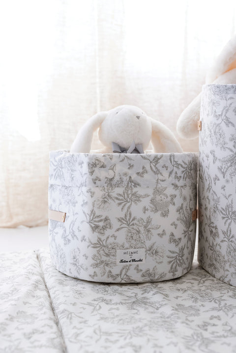 Petite panière toile de jouy gris - Mèzamé x Tartine et Chocolat - Image principale